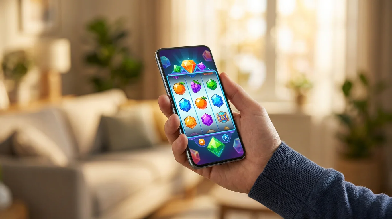 Mobile casino gameplay on a smartphone at a new UK online casino